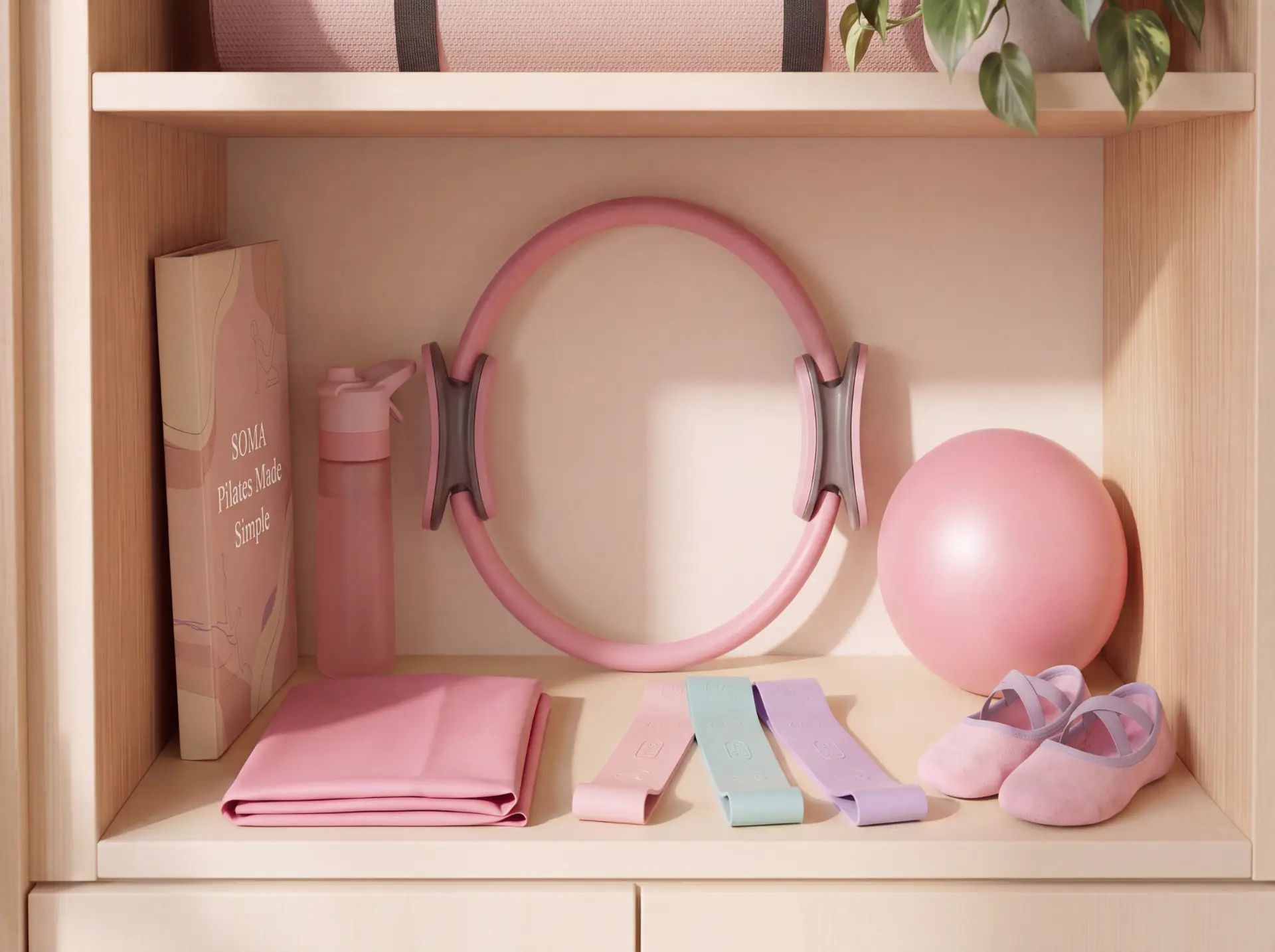 Compact storage on a shelf